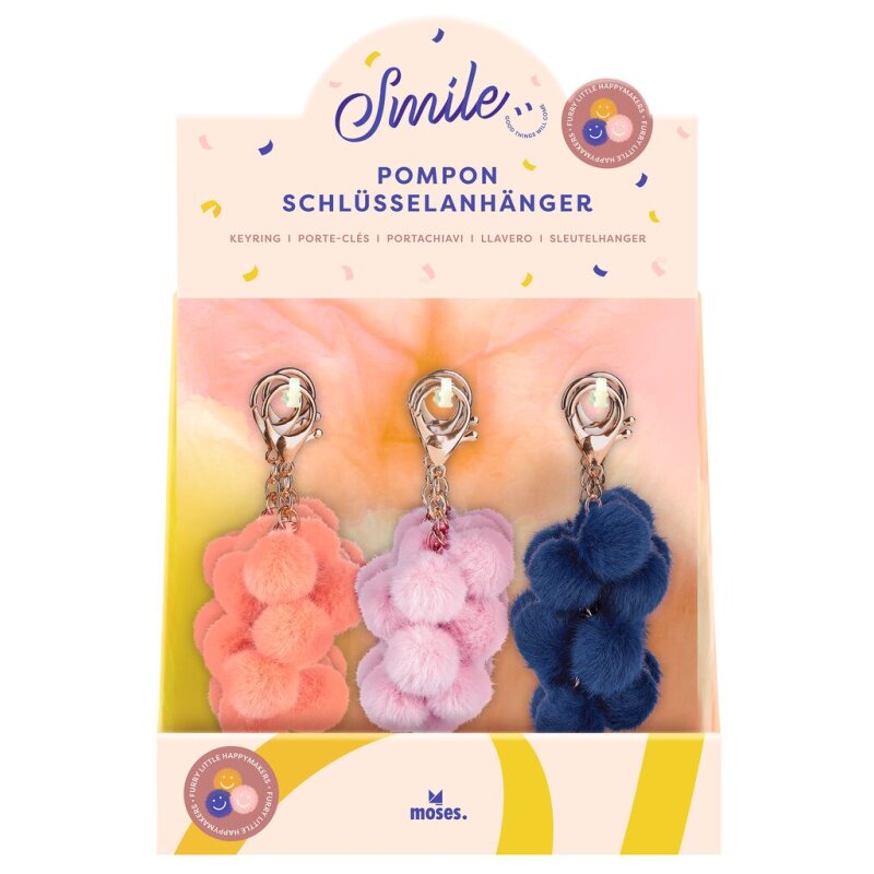 Smile Pompon-Schlüsselanhänger | dein-buchladen.de, 6,95 €