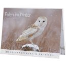 RFPB028 - Postkartenbuch : EULEN IM WINTER - Buch mit 14...